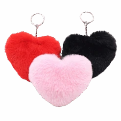 Heart Pom Pom Keychain