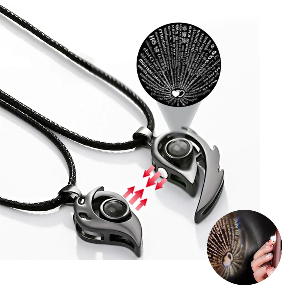 100 Languages Couple Necklace - Image 3