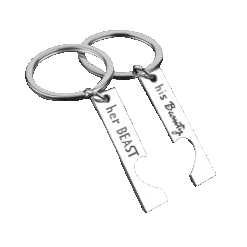 His Beauty Her Beast Keychain