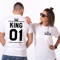 Number King And Queen Couple T Shirts