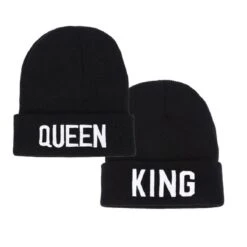 King And Queen Matching Beanies