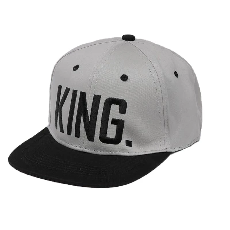 Gray King And Queen Baseball Caps - Image 2