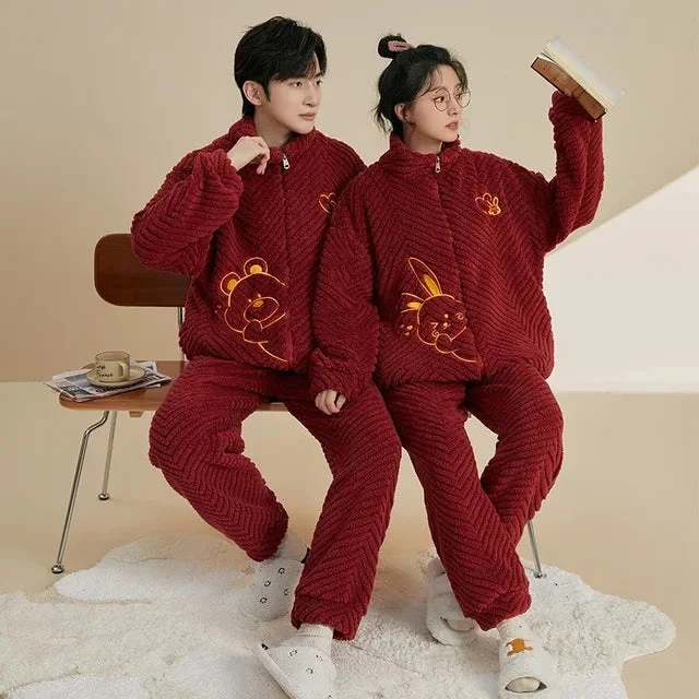 Couple Velvet Pajama Set - Image 3