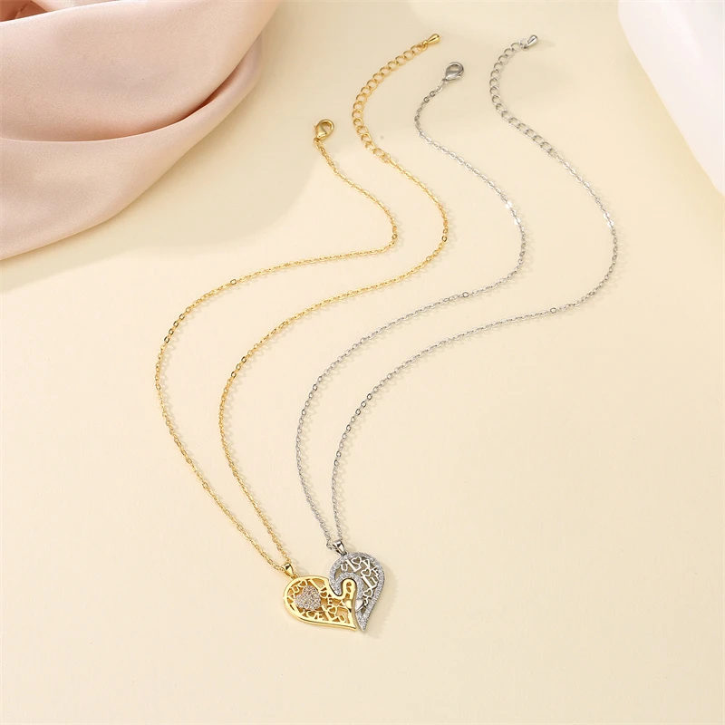Cute Heart Necklace For Couples - Image 2