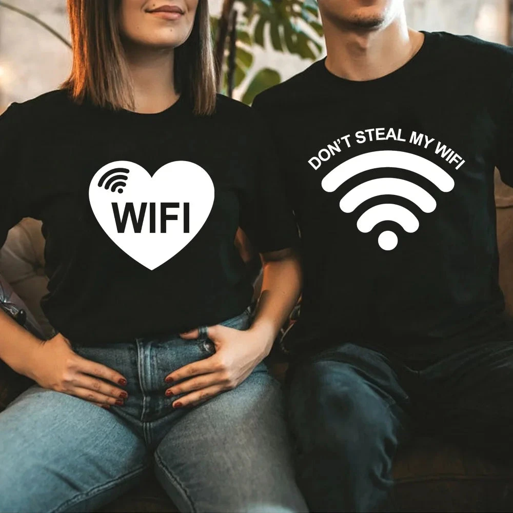 Don't Steal My Wifi Couple Shirts