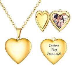 Gold Heart Locket Necklace