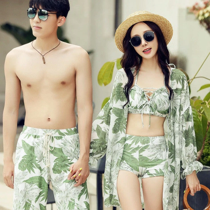 Green Matching Couples Swimwear - Image 3