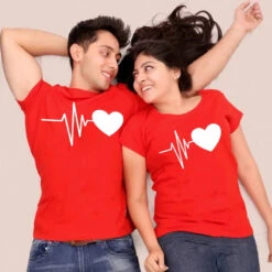 Heartbeat T Shirt For Couples