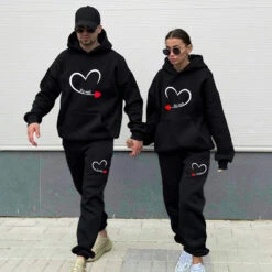 Heart Matching Couple Jogging Suits
