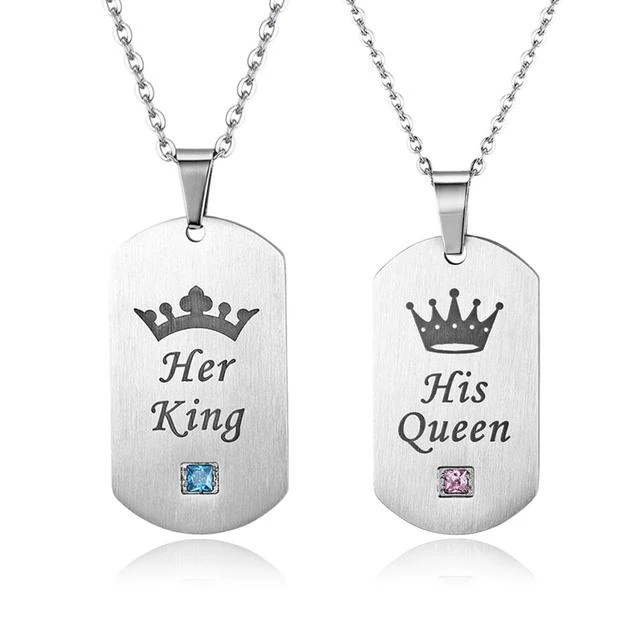 His Queen Her King Couple Necklace