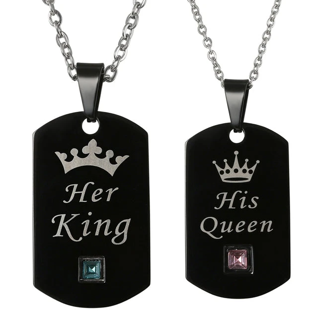 His Queen Her King Couple Necklace - Image 4