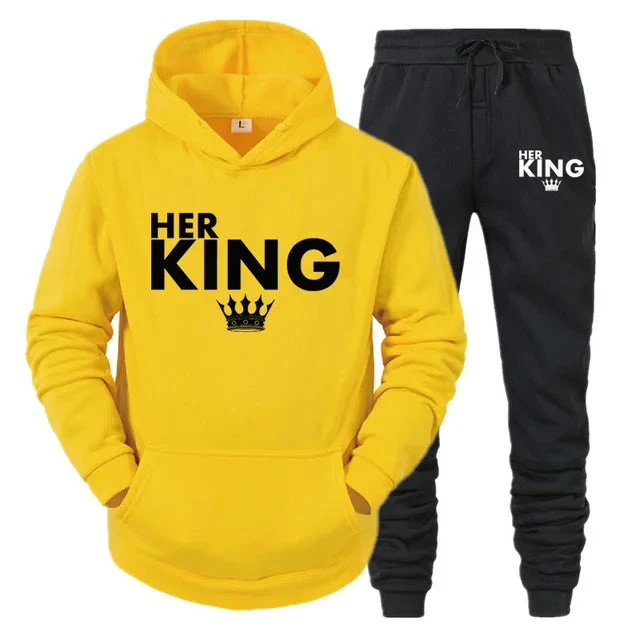King Queen Matching Couple Tracksuits - Image 13