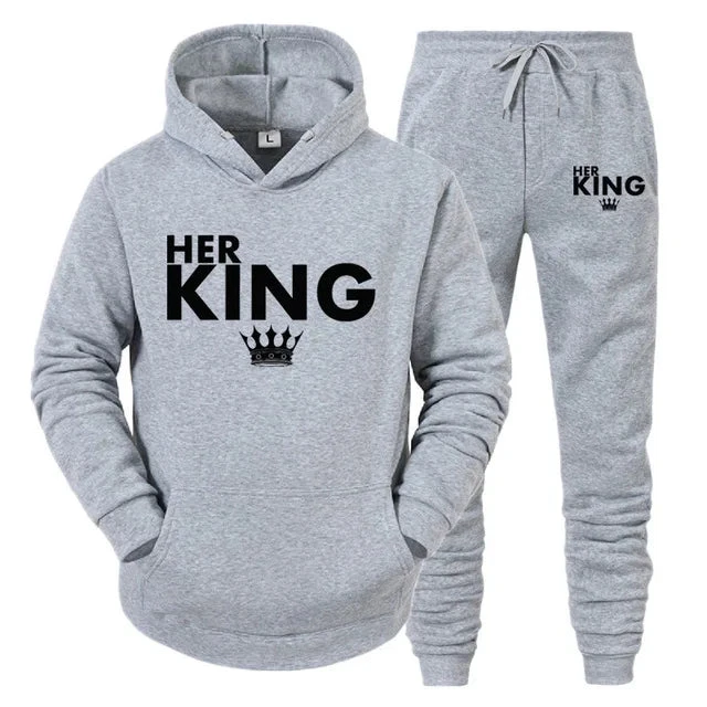 King Queen Matching Couple Tracksuits - Image 7