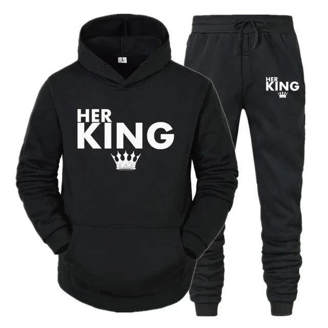King Queen Matching Couple Tracksuits - Image 3