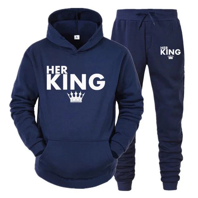 King Queen Matching Couple Tracksuits - Image 9