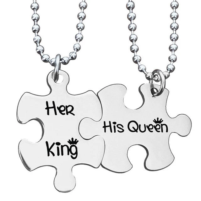 King And Queen Puzzle Necklace