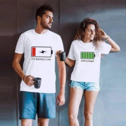 Low Battery Shirt For Couples