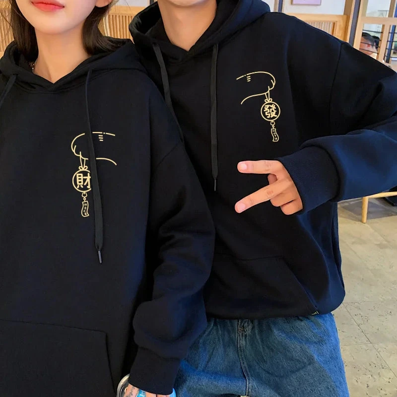Lucky Cat Cute Matching Couple Hoodies - Image 4