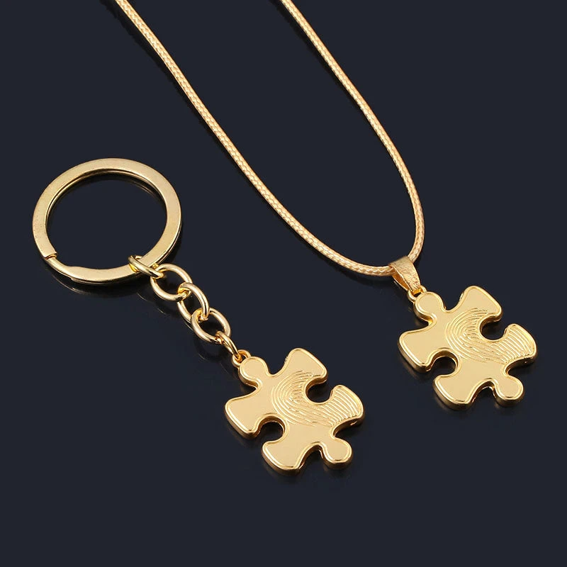 Matching Puzzle Necklace And Keychain - Image 6