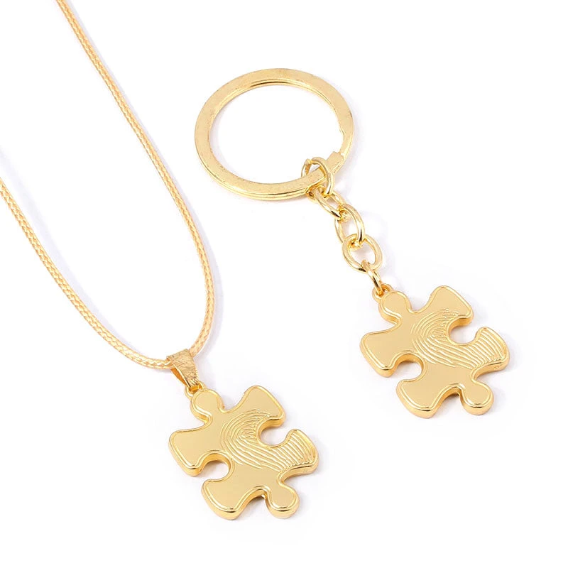 Matching Puzzle Necklace And Keychain - Image 2