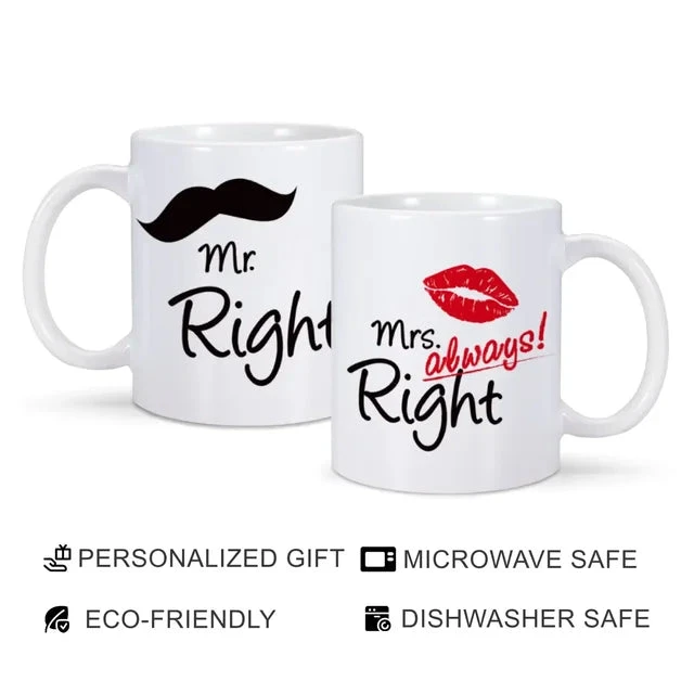 Mr Right And Mrs Always Right Mugs - Image 4