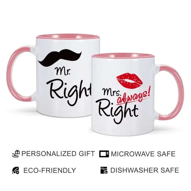 Mr Right And Mrs Always Right Mugs - Image 5