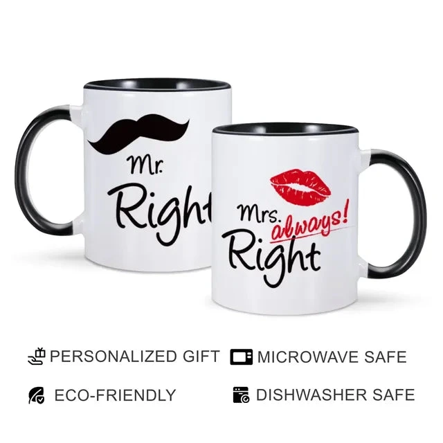 Mr Right And Mrs Always Right Mugs - Image 3