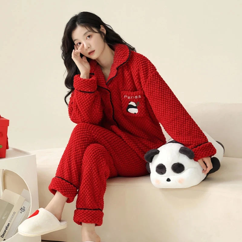 Red Couple Christmas Pajamas - Image 2