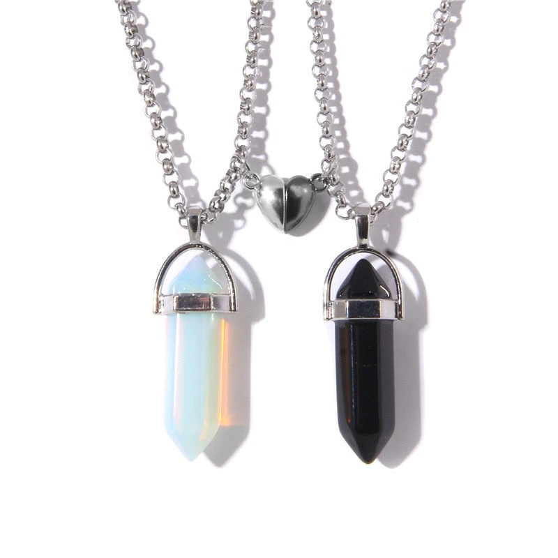 Stone Magnetic Couple Necklaces
