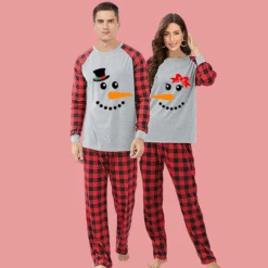 Snowman Christmas Pajamas For Couples
