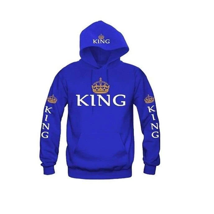King And Queen Hoodies Blue - Image 2