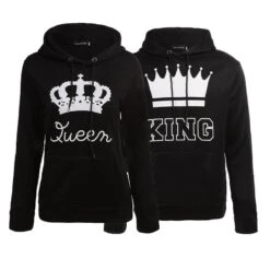 King And Queen Matching Hoodies Crown