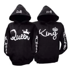 King And Queen Couple Hoodies Crown