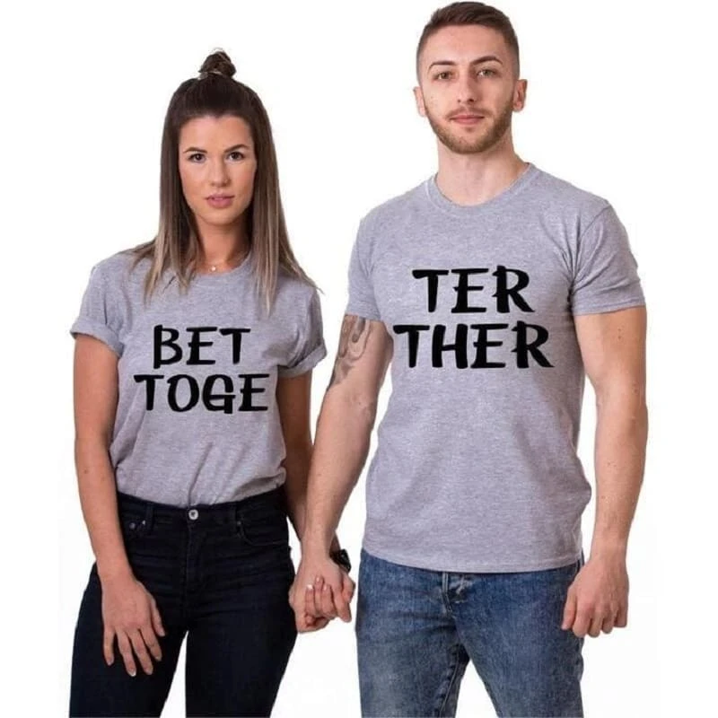 Better Together Couple Gray Shirts