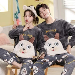 White Dog Couple Pajamas