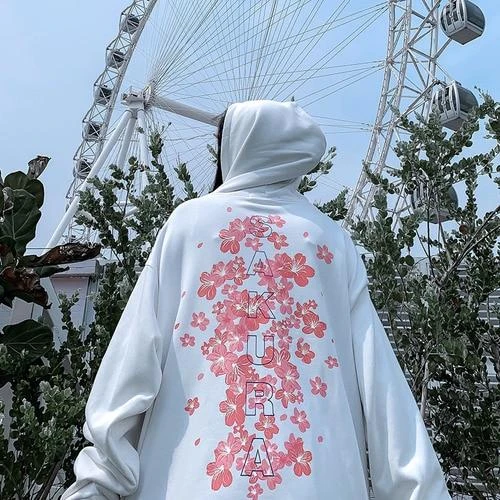 Anime Couple Hoodie Flowers Lovers - Image 3