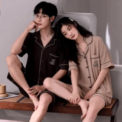 Brown Pajamas For Couple