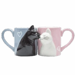 Kiss Cat Coffee Couple Mug Set