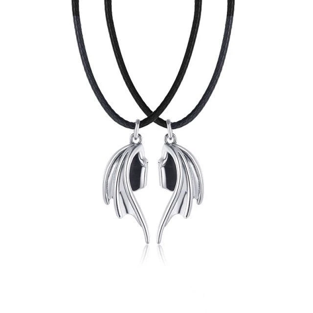 Stainless Steel Necklace For Couple Devil Wings - Image 7