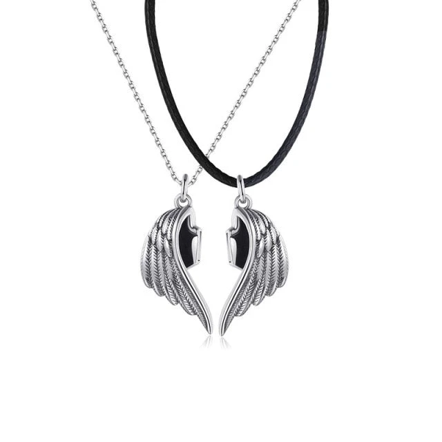 Stainless Steel Necklace For Couple Devil Wings - Image 10
