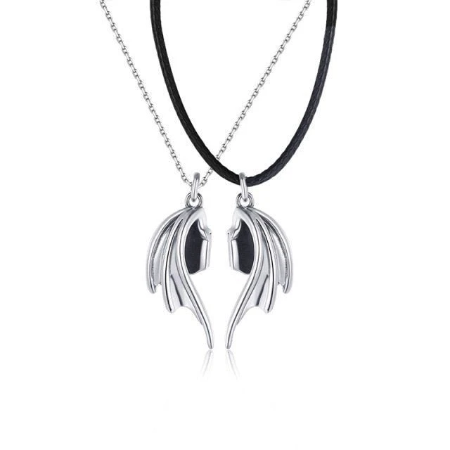 Stainless Steel Necklace For Couple Devil Wings - Image 9