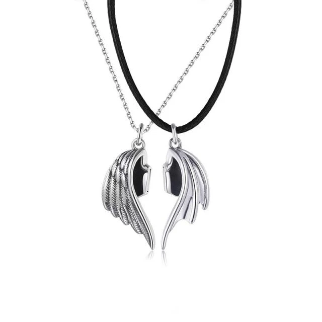 Stainless Steel Necklace For Couple Devil Wings - Image 6