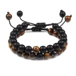Brown Beaded Couple Bracelets