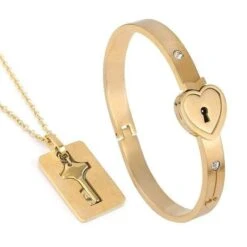 Couple Bracelet Heart Lock And Key Set