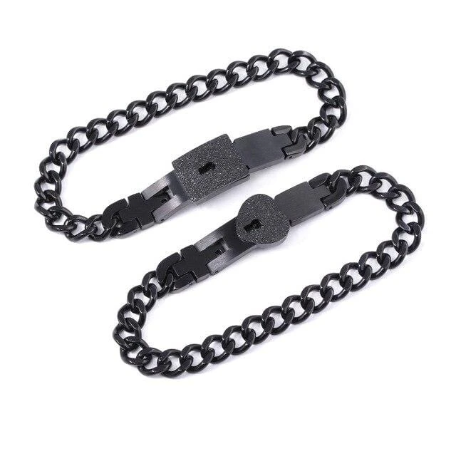 Black Lock Bracelet For Couples