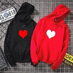 Couple Hoodies Red Heart
