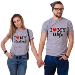I Love My Wife Shirt Grey