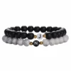 Couple Bead Initial Bracelets