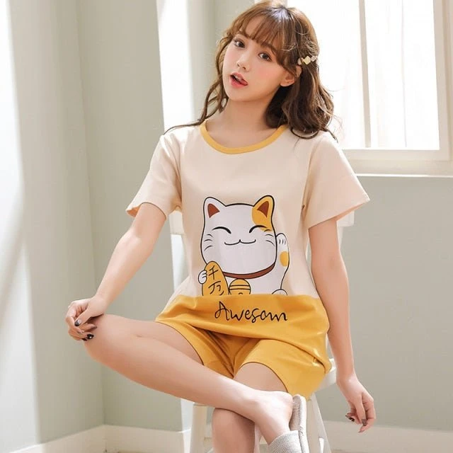 Lucky Cat Couple Pajamas - Image 3