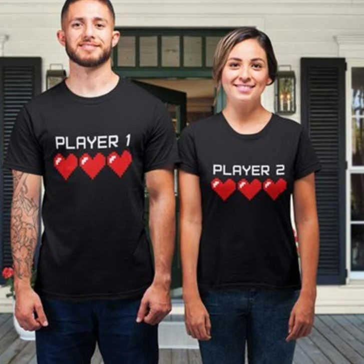 Funny Couple Shirts Player 1 And Player 2